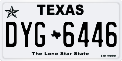 TX license plate DYG6446