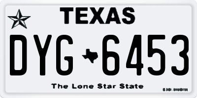 TX license plate DYG6453