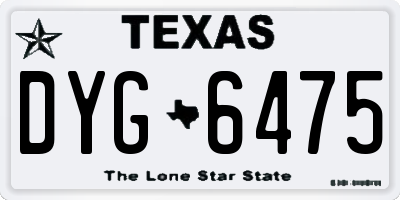 TX license plate DYG6475