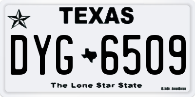TX license plate DYG6509