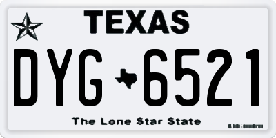 TX license plate DYG6521