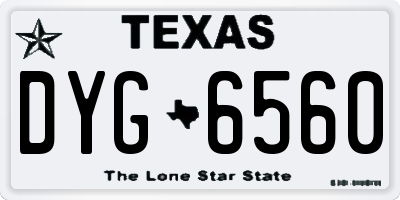 TX license plate DYG6560