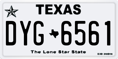 TX license plate DYG6561