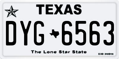 TX license plate DYG6563