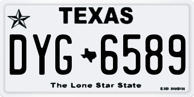 TX license plate DYG6589
