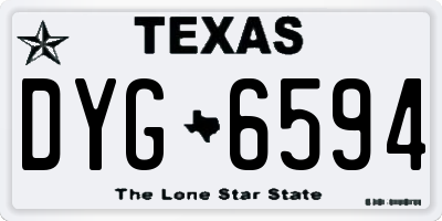 TX license plate DYG6594