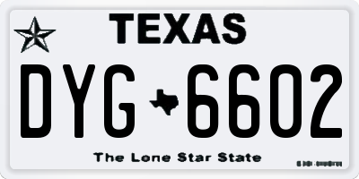 TX license plate DYG6602