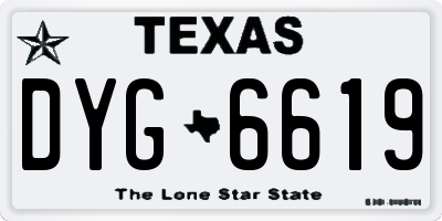 TX license plate DYG6619