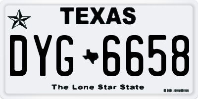 TX license plate DYG6658
