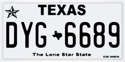 TX license plate DYG6689