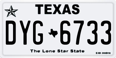 TX license plate DYG6733