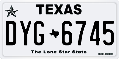 TX license plate DYG6745