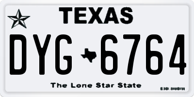 TX license plate DYG6764