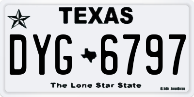 TX license plate DYG6797