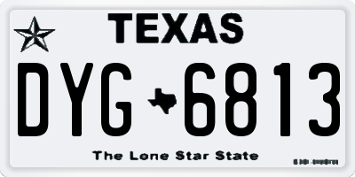 TX license plate DYG6813