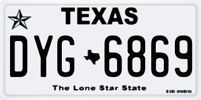 TX license plate DYG6869