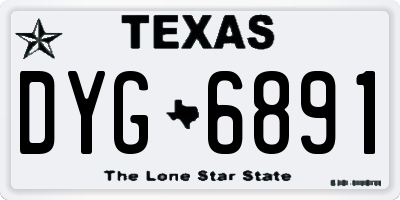 TX license plate DYG6891