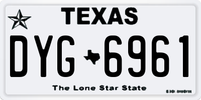 TX license plate DYG6961