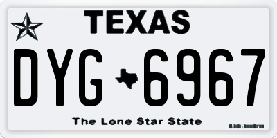 TX license plate DYG6967
