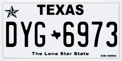 TX license plate DYG6973