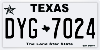 TX license plate DYG7024