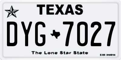 TX license plate DYG7027