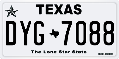 TX license plate DYG7088