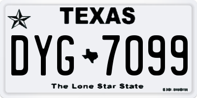 TX license plate DYG7099