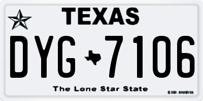 TX license plate DYG7106