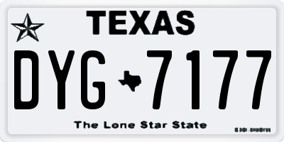 TX license plate DYG7177