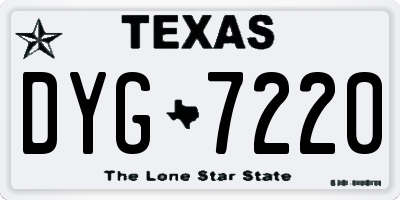 TX license plate DYG7220