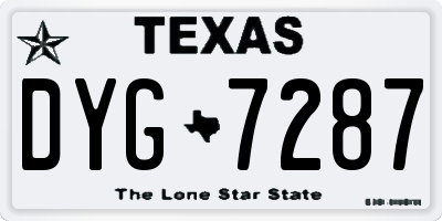TX license plate DYG7287