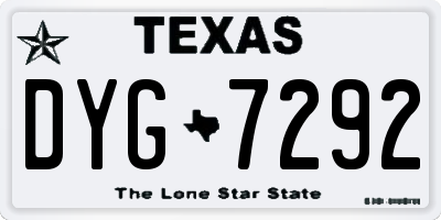 TX license plate DYG7292