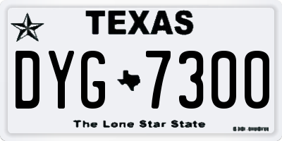 TX license plate DYG7300