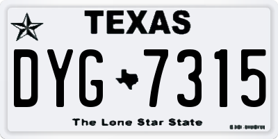 TX license plate DYG7315