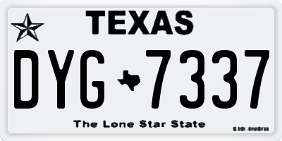 TX license plate DYG7337