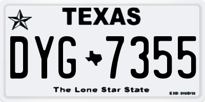 TX license plate DYG7355