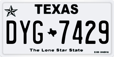 TX license plate DYG7429