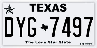 TX license plate DYG7497