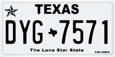 TX license plate DYG7571