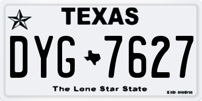 TX license plate DYG7627