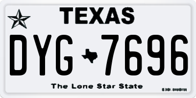TX license plate DYG7696
