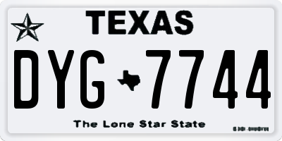 TX license plate DYG7744