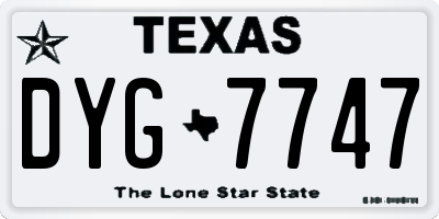 TX license plate DYG7747