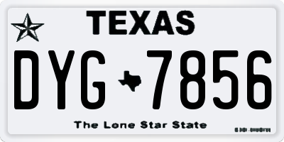 TX license plate DYG7856