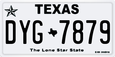 TX license plate DYG7879