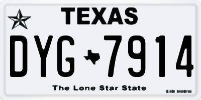 TX license plate DYG7914