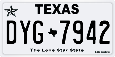 TX license plate DYG7942