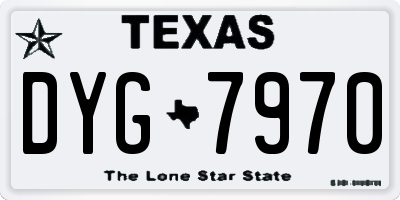TX license plate DYG7970
