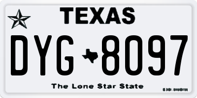 TX license plate DYG8097